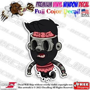 Zombie Boy Brains Bone JDM Full Color Car Truck Laptop Wall Window Graphics Vinyl Decal Bumper Sticker.