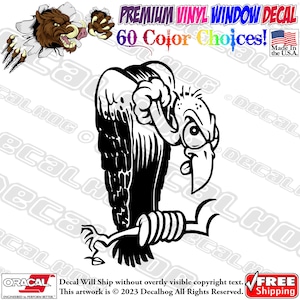 Vulture Buzzard Scavenger Bird Vinyl Decal Car Truck Laptop Wall Window Graphics Bumper Sticker.
