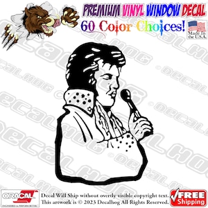 The King Elvis Presley Vegas Vinyl Decal Car Truck Laptop Wall Window Graphics Bumper Sticker.