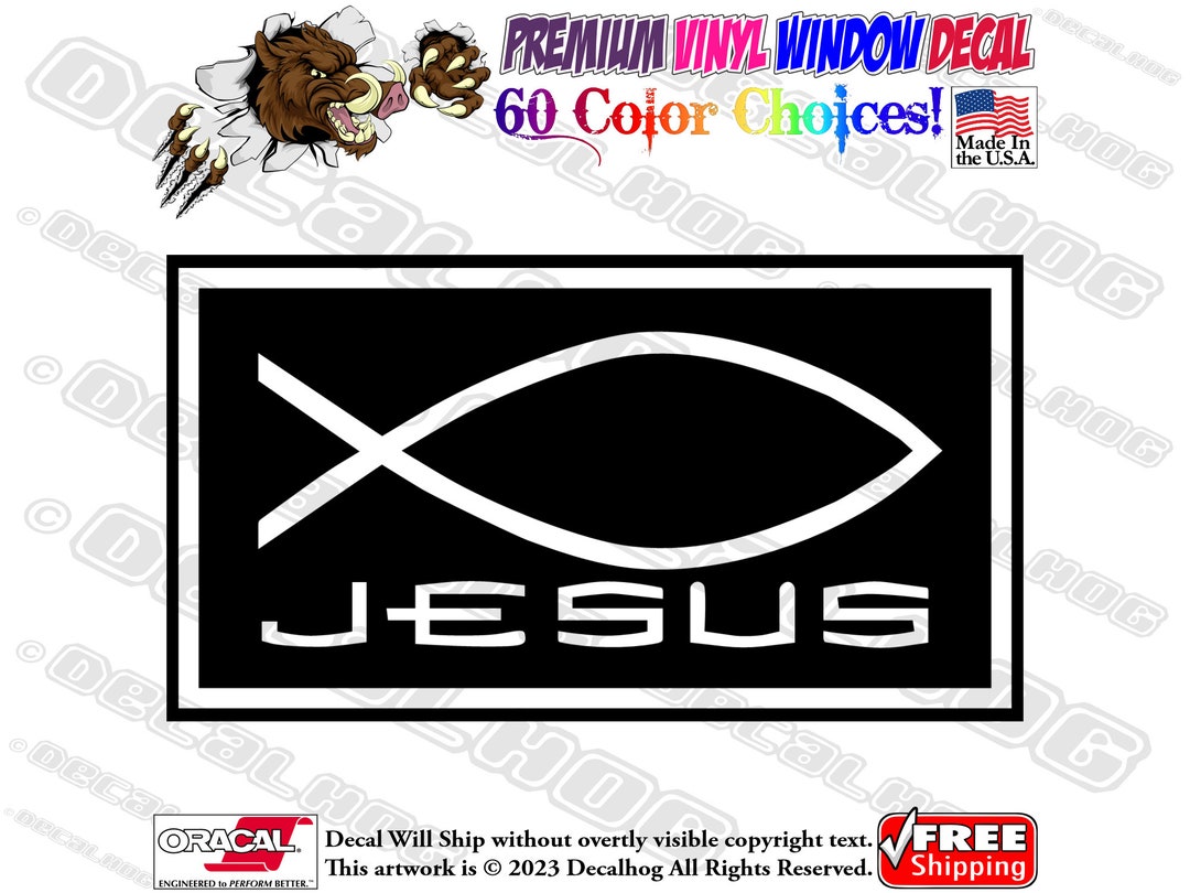 Jesus Fish Christian Christ Church Vinyl Decal Car Truck Laptop Wall ...