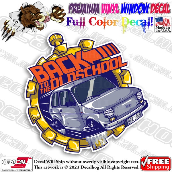 Back To The Oldschool Funny JDM Full Color Car Truck Laptop Wall Window Graphics Vinyl Decal Bumper Sticker.