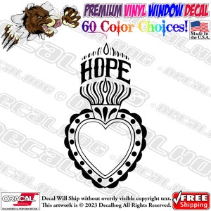 Sacred Heart Of Christ Hope Vinyl Decal Car Truck Laptop Wall Window Graphics Bumper Sticker.