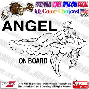 Angel On Board Vinyl Decal Car Truck Laptop Wall Window Graphics Bumper Sticker.