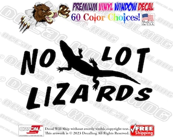 No Lot Lizards Trucker Truck Driver Vinyl Decal Car Truck Laptop Wall Window Graphics Bumper Sticker.