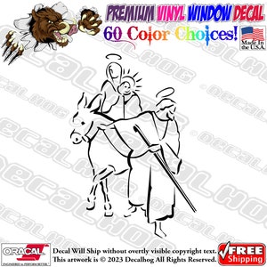 Joseph Mary And Baby Jesus Christian Vinyl Decal Car Truck Laptop Wall Window Graphics Bumper Sticker.