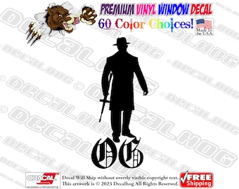 O.G. Mobster Gangster Vinyl Decal Car Truck Laptop Wall Window Graphics Bumper Sticker.