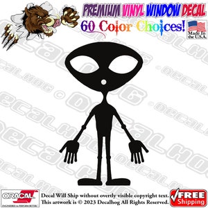 Awesome Alien Vinyl Decal Car Truck Laptop Wall Window Graphics Bumper Sticker.