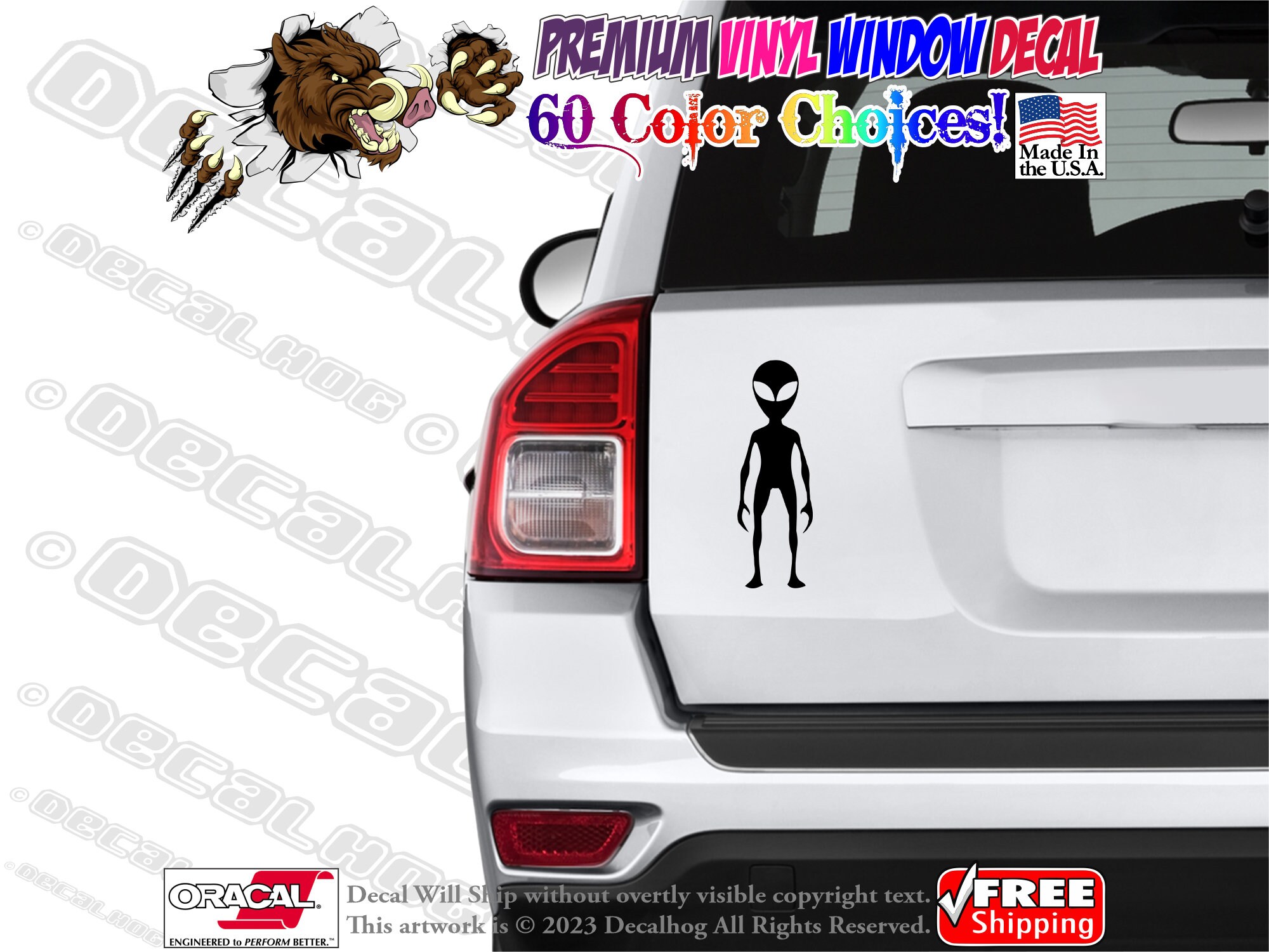 Alien Vinyl Decal Car Truck Laptop Wall Window Graphics Bumper Sticker ...