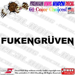 FukenGruven Logo Volkswagen Driving Enjoyment Vinyl Decal Car Truck Laptop Wall Window Graphics Bumper Sticker.