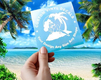 Custom Vinyl Transfer Decals - Your Logo or Design Crafted As Made To Order Physical Decal Stickers - Waterproof - Indoor and Outdoor.