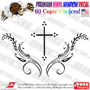 Holy Cross Peace Christian Vinyl Decal Car Truck Laptop Wall Window Graphics Bumper Sticker.