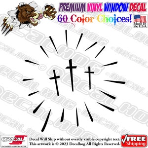 Holy Crosses Crucifixion Christian Jesus Vinyl Decal Car Truck Laptop Wall Window Graphics Bumper Sticker.