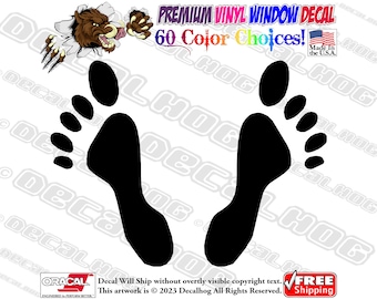 Bare Feet Footprint Vinyl Decal Car Truck Laptop Wall Window Graphics Bumper Sticker.