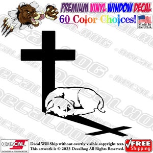 Lamb of God Holy Cross Vinyl Decal Car Truck Laptop Wall Window Graphics Bumper Sticker.