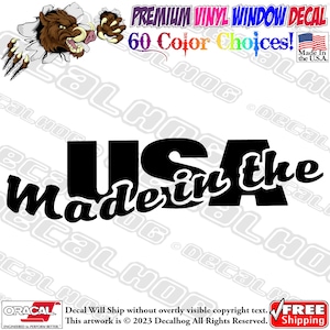 Made In The Usa American Patriotic Vinyl Decal Car Truck Laptop Wall Window Graphics Bumper Sticker.