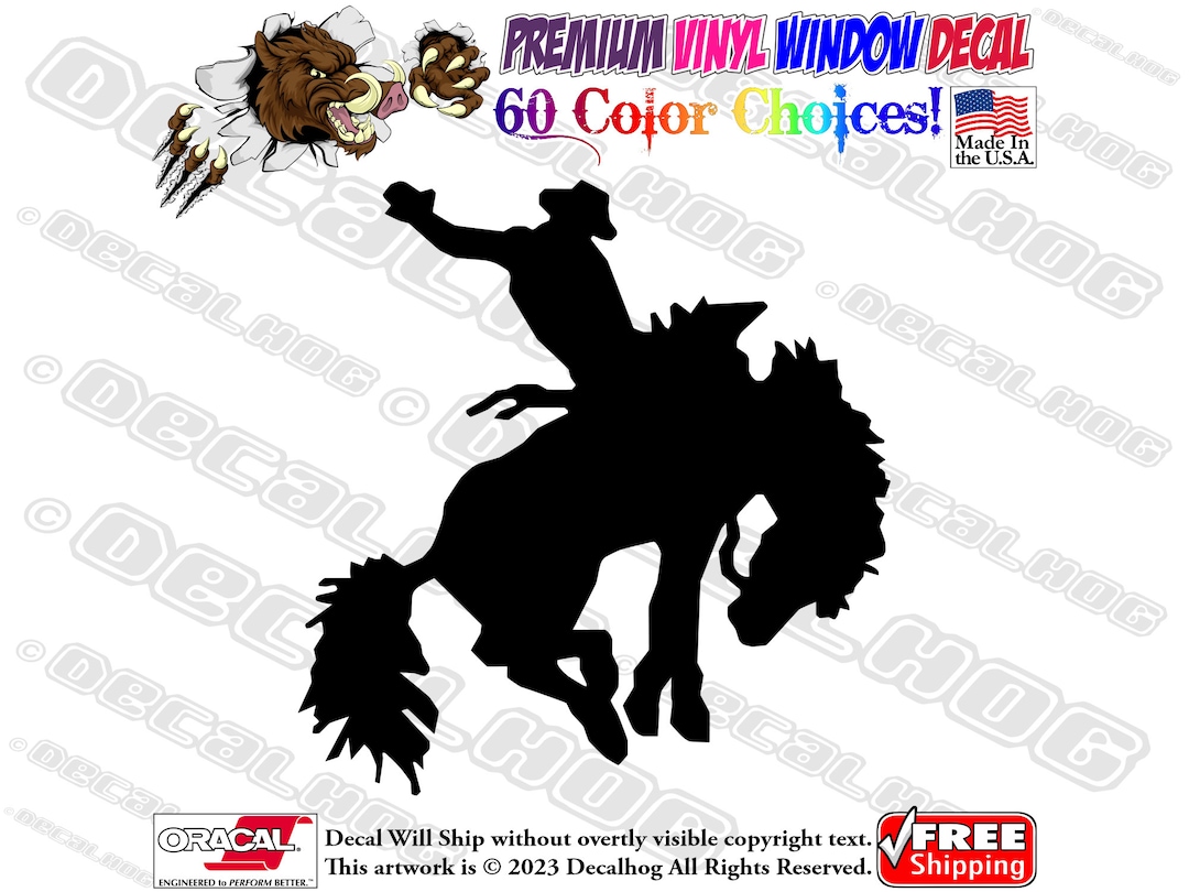 Cool Rodeo Decals Cowboy Rodeo Western Riding Vinyl Decal Car Truck Laptop Wall Window ...
