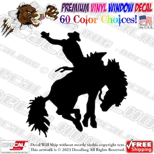Cowboy Rodeo Western Riding Vinyl Decal Car Truck Laptop Wall Window Graphics Bumper Sticker.