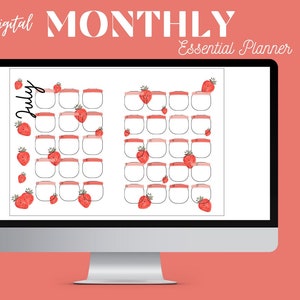 Essential Digital Monthly Planner (July)