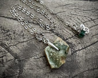 Ancient Roman Glass Sterling Silver Necklace: Adjustable Pennant Pendant