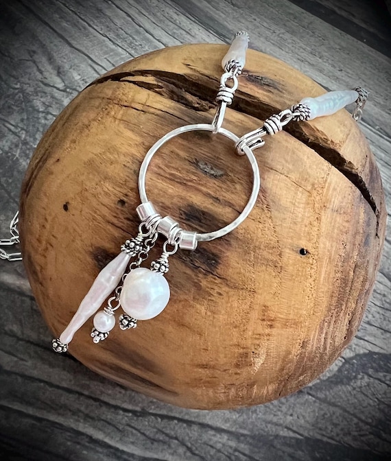 925 Sterling Silver Natural Pearl Necklace: BIWA, BAROQUE and ROUND Pearls