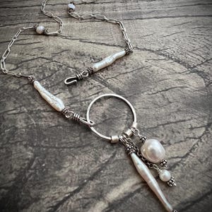 925 Sterling Silver Natural Pearl Necklace: BIWA, BAROQUE and ROUND Pearls image 7