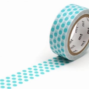 01D358R# Cute Light Blue Dots Pattern mt Masking Tape, Journal Decor Washi Tape, 15mm X 7m, Made in Japan
