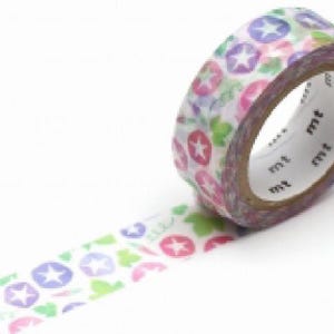 EX1P150R# Cute Japanese Morning Glory Pattern mt Masking Tape, Journal Decor Washi Tape, 15mm X 7m, Made in Japan