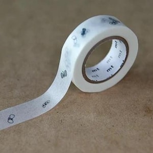 MINA13# Cute Little White and Navy Butterfly MT Masking Tape, mt x minä perhonen Journal Decor Masking Tape, 15mm X 10m, Made in Japan