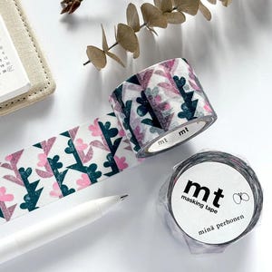 MINA53# Beautiful Twin Flower Masking Tape, Floral Journal Decor Masking Tape,mt x minä perhonen, 30mm X 7m,Made in Japan