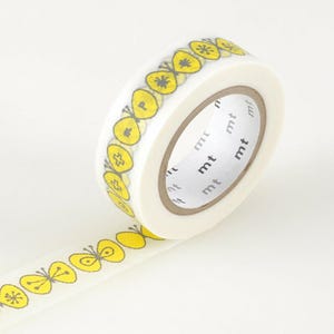 MINA03# Cute Yellow Butterfly MT Masking Tape, mt x minä perhonen Journal Decor Masking Tape, 15mm X 10m, Made in Japan
