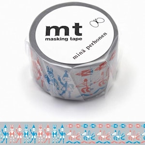 MINA52# Fun Robot, Cute Circus Clown Masking Tape, Journal Decor Masking Tape, mt x minä perhonen,25mm X 7m,Made in Japan