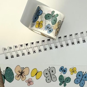 MINA41# Rare Find Flutter Colorful Butterfly Masking Tape, mt x minä perhonen Journal Decor Masking Tape, 35mm X 7m, Made in Japan