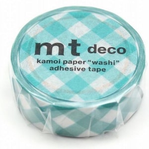 01D549# Cute Green Plaid, Green Check Pattern mt Masking Tape, Journal Decor Washi Tape, 15mm X 7m, Made in Japan
