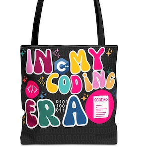 Coding Era draagtas | Programmeertas, kleurrijk technisch ontwerp, cadeau voor programmeurs en studenten