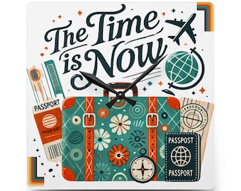 Adventure Travel Acrylic Wall Clock: Modern Home Office Decor