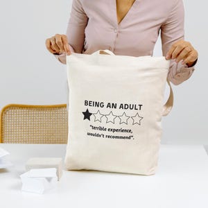 Funny Phrases Cotton Canvas Tote Bag, Reusable Eco-Friendly Shopping Bag, Gifts for Her, Market Tote, Grocery Bag, Shoulder Bag
