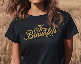 Camiseta unisex de New Braunfels, Texas: cursiva