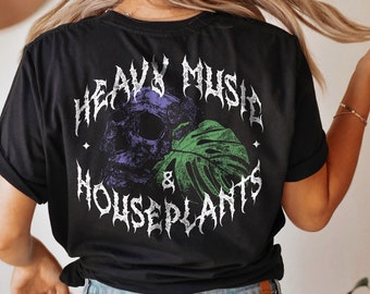 Heavy Music & Houseplants Tee Unisex, Soft Bella Canvas T-Shirt for Metalheads and Plant Lovers