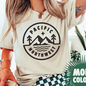 Pacific Northwest Unisex T-Shirt, PNW Nature Circle Design