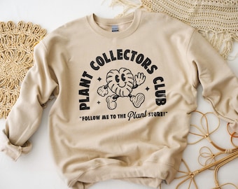Sudadera unisex con cuello redondo del Plant Collectors Club para amantes de las plantas
