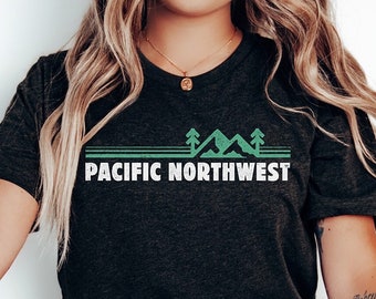 Camisa unisex de rayas del Pacífico Noroeste, artículos de naturaleza y artículos para actividades al aire libre para los amantes de la naturaleza del Noroeste del Pacífico.