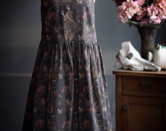 Loose dress ‘the frog prince' / 100%cotton / plus size
