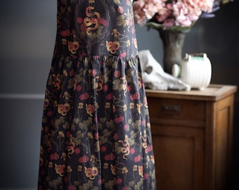 Loose dress ‘devil and Persephone' / 100%cotton / plus size