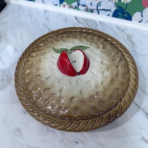Vintage Ceramic Apple Pie Storage Dish
