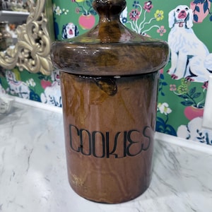 Unbranded Vintage Brown Ceramic Cookie Jar