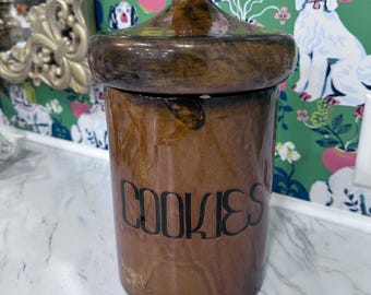 Unbranded Vintage Brown Ceramic Cookie Jar