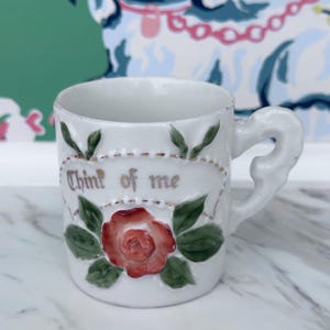 Antique “Think of Me” Porcelain Teacup/Vase
