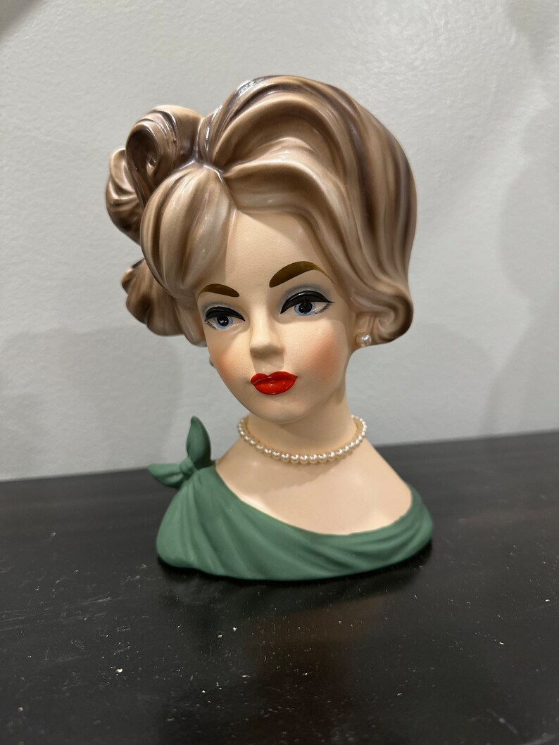 Vintage Lady Head Vase Etsy
