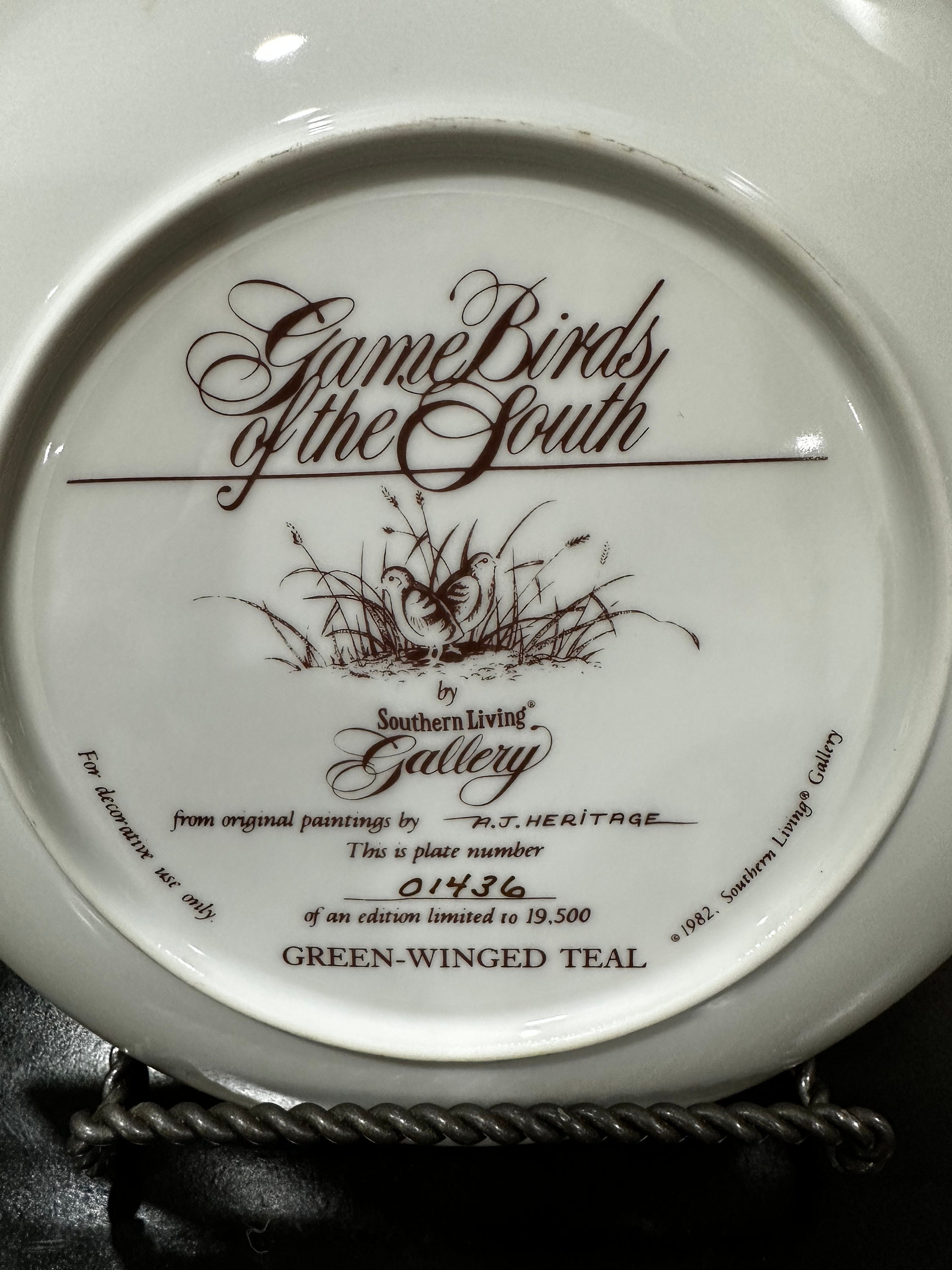 Vintage Southern Living Gallery Game Birds of the South Plate Etsy