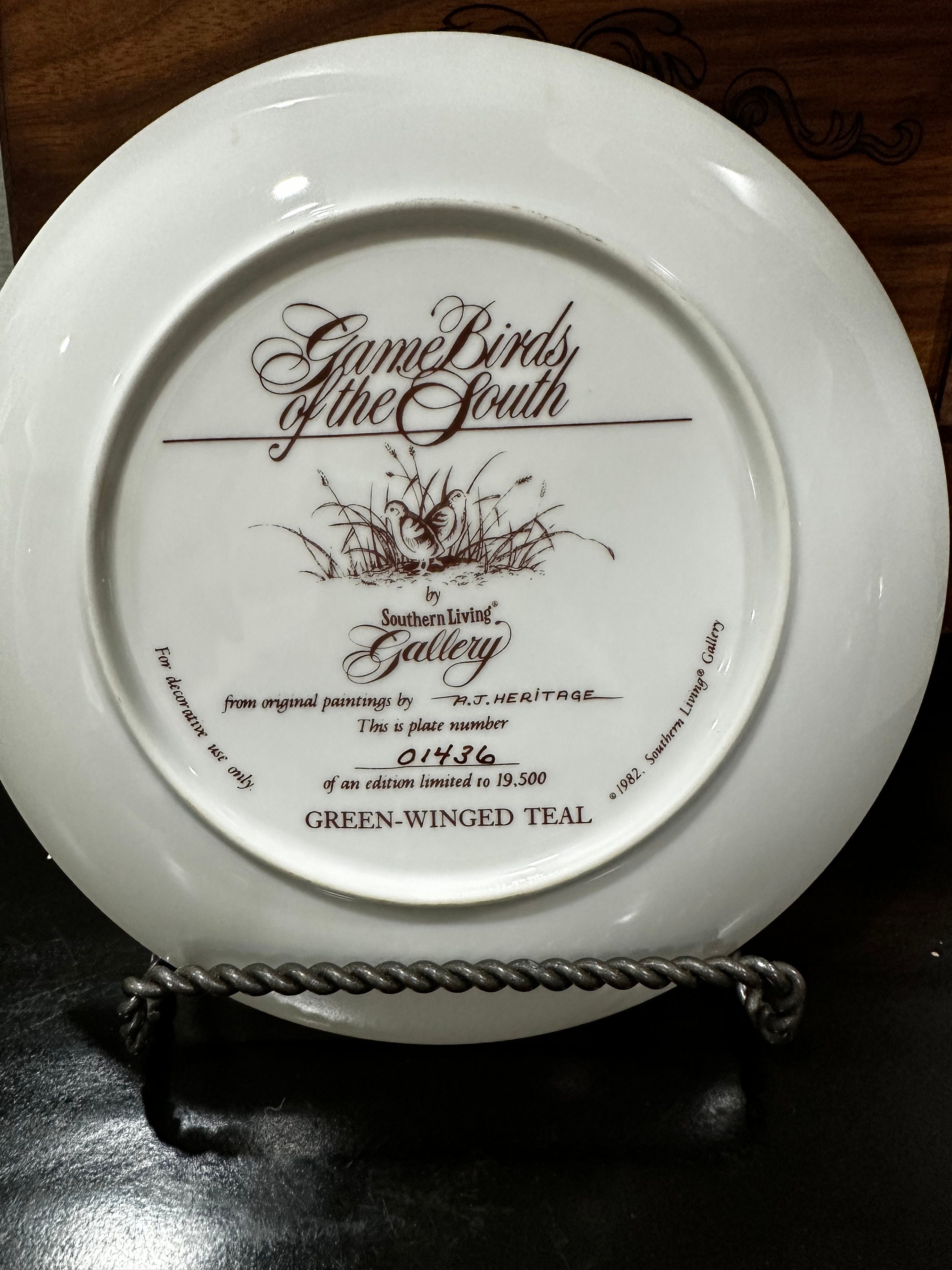 Vintage Southern Living Gallery Game Birds of the South Plate Etsy